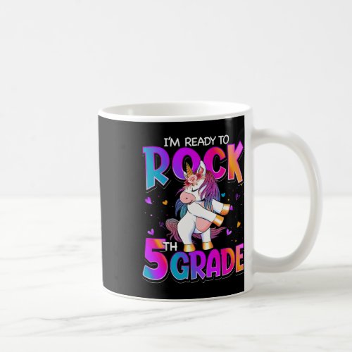 Ready To Rock 5th Grade Unicorn Back To School Gir Coffee Mug