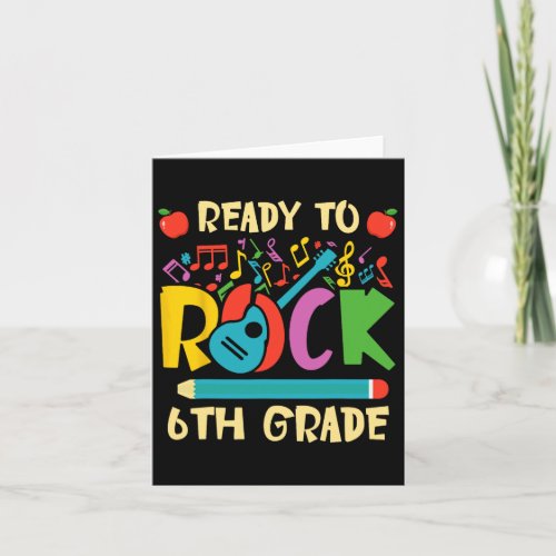 Ready To Rock 6th Grade Guitar Back To School Boys Card
