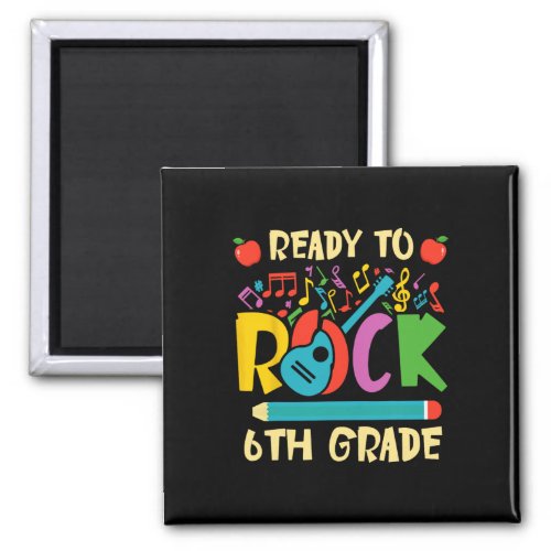 Ready To Rock 6th Grade Guitar Back To School Boys Magnet