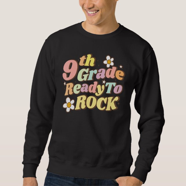 Ready To Rock 9th Grade Teacher Teens Family Back  Sweatshirt (Front)
