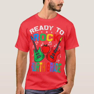 Ready To Rock Fourth Grade Back To School Guitar T T-Shirt