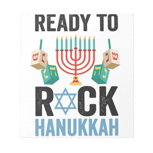 Ready To Rock Hanukkah Funny Jewish Holiday Gift Notepad