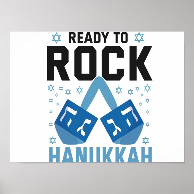 Ready To Rock Hanukkah Funny Jewish Holiday Gift Poster (Front)