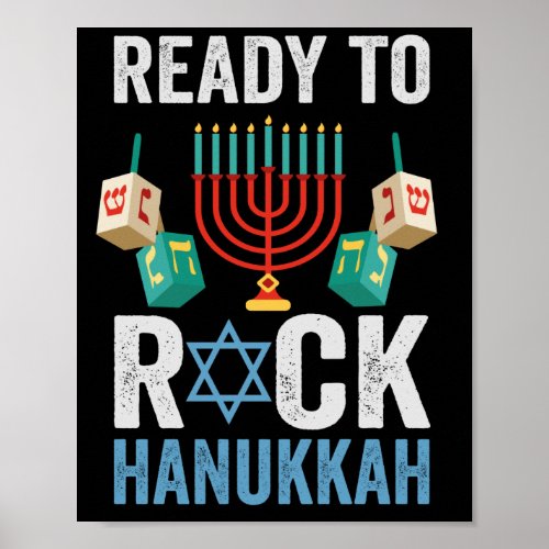 Ready To Rock Hanukkah Funny Jewish Holiday Gift Poster
