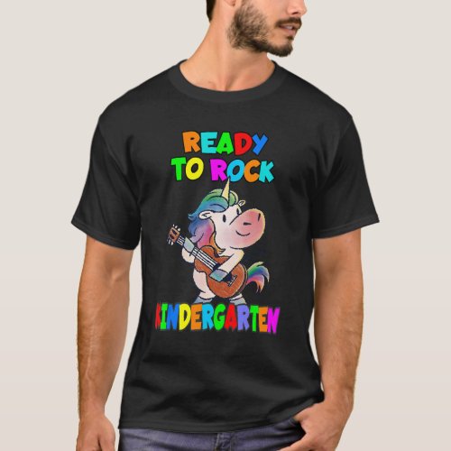 Ready To Rock Kindergarten Unicorn With Guitar Pre T_Shirt