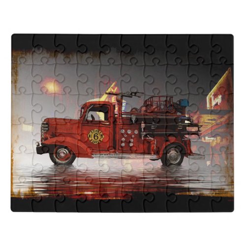 Ready to Roll in Vegas _ Fire Truck Jigsaw Puzzle