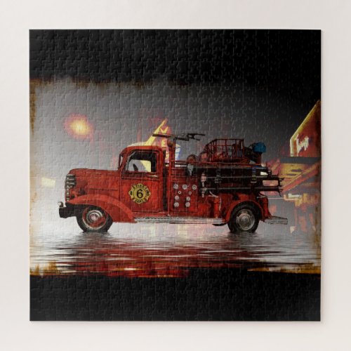 Ready to Roll in Vegas _ Fire Truck  Jigsaw Puzzle