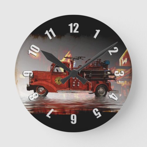 Ready to Roll in Vegas _ Fire Truck   Round Clock