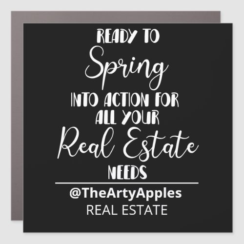 ready to spring into action real estate promo tote car magnet