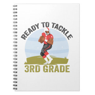 Ready To Tackle 3rd Grade Football Fantasy Rugby Notebook