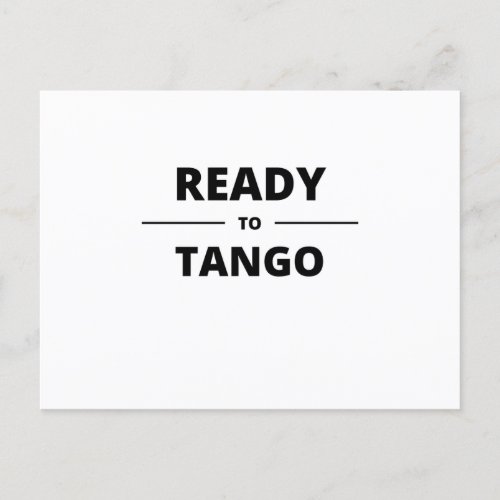 READY TO TANGO POSTCARD