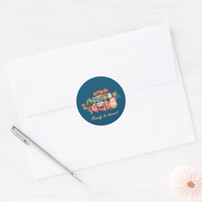 Ready to Travel - travel in style Classic Round Sticker (Envelope)