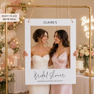 Ready to Use Minimal Photo Booth Bridal Shower Selfie Frame
