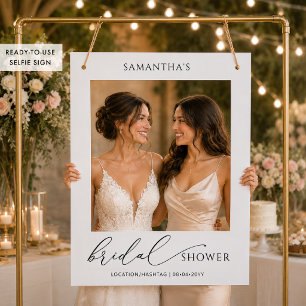 Ready to Use, Minimalist Photo Booth Bridal Shower Selfie Frame