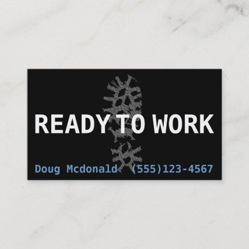READY TO WORKJob SearchEarn Money template Business Card