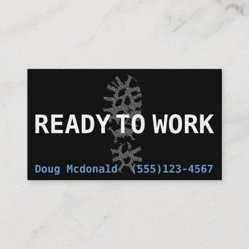 Customizable READY TO WORK.Job Search.Earn Money template Business Cards