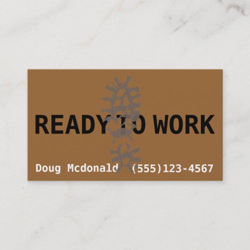 READY TO WORK nowJob SearchMake MoneyLabor Business Card