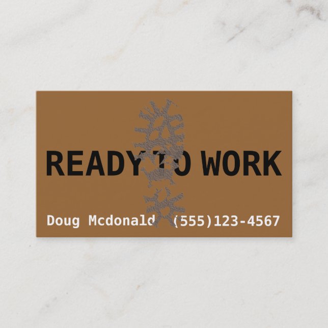 READY TO WORK now.Job Search.Make Money.Labor Business Card (Front)