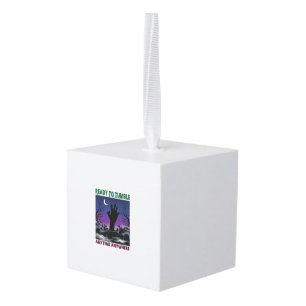 Ready Tumble Zombie Hand Halloween Graveyard Moon_ Cube Ornament
