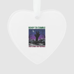 Ready Tumble Zombie Hand Halloween Graveyard Moon_ Ornament