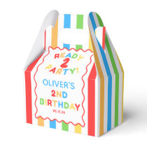 Ready Two Party 2nd Birthday Fun Colorful Favor Boxes