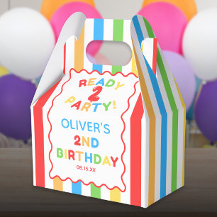 Ready Two Party 2nd Birthday Fun Colorful Favor Boxes