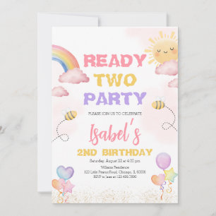 Ready Two Party 2nd Birthday Invitation