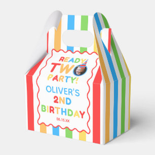 Ready Two Party 2nd Birthday Photo Colorful Favor Boxes