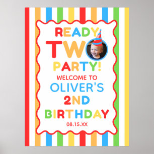 Ready Two Party 2nd Birthday Photo Welcome Sign