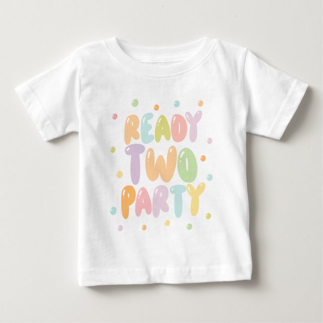 Ready Two Party Girl 2nd Birthday T-Shirt (Front)