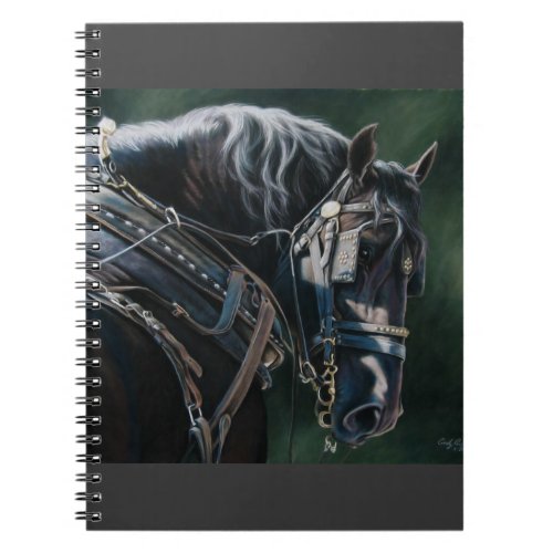 Ready  Willing Black Percheron Draft Horse Notebook