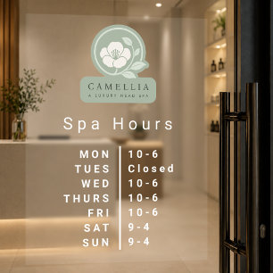 Readymade Logo Spa Store Hours Window Cling