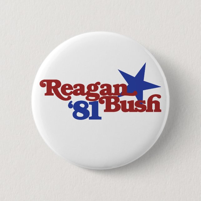 Reagan Bush 81 Pinback Button (Front)
