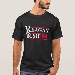 Reagan Bush '84 Retro Logo Red White Blue Election T-Shirt