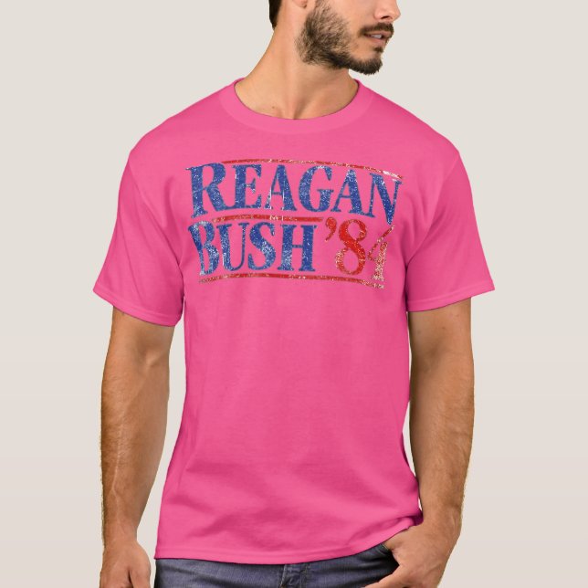 Reagan Bush '84 T-Shirt Retro Presidential Campaig (Front)