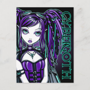 Reagan Cyber Goth Radioactive Fairy Art Postcard