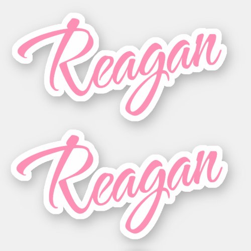 Reagan Decorative Name in Pink x2 Sticker