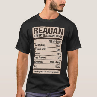 Reagan Nutrition Facts Name Nickname Alias Title F T-Shirt
