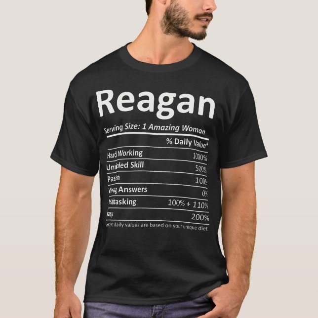 Reagan Nutrition Personalized Name Funny Christmas T-Shirt (Front)