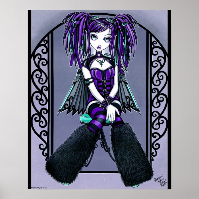 "Reagan" Purple Cyber Goth Fairy Poster