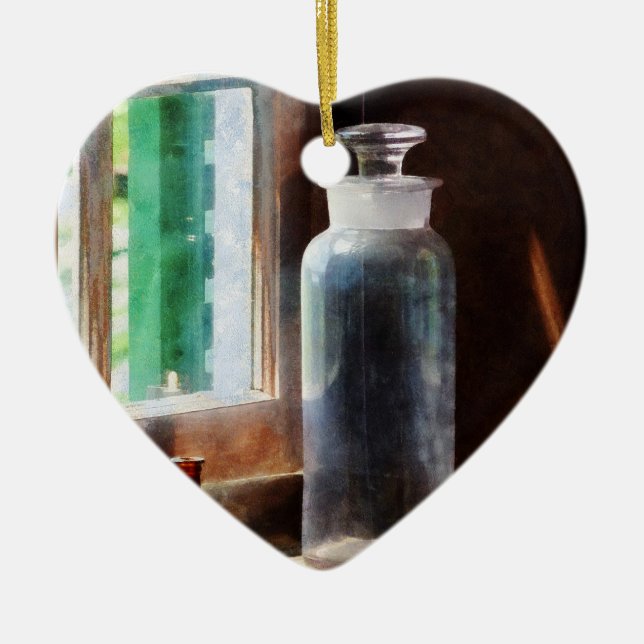 Reagent Bottle and Small Brown Bottle Ceramic Ornament (Front)