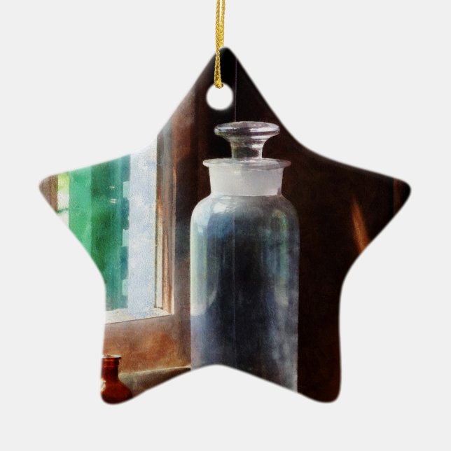 Reagent Bottle and Small Brown Bottle Ceramic Ornament (Front)