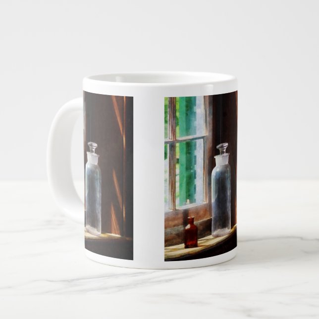 Reagent Bottle and Small Brown Bottle Giant Coffee Mug (Front Left)