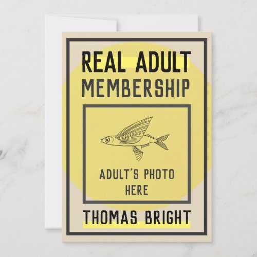 Real adult membership birthday card modern design