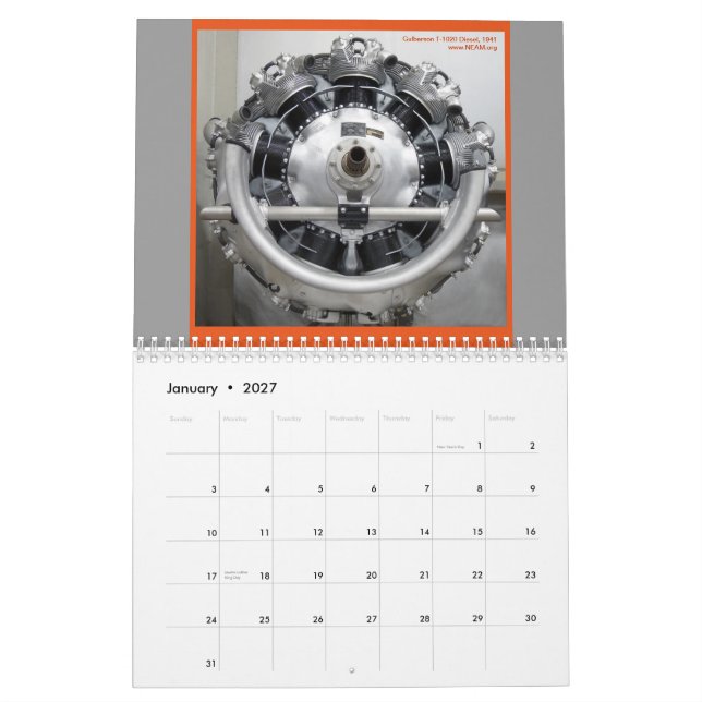 Real Airplanes Have Round Engines 2013 Calendar (Jan 2027)