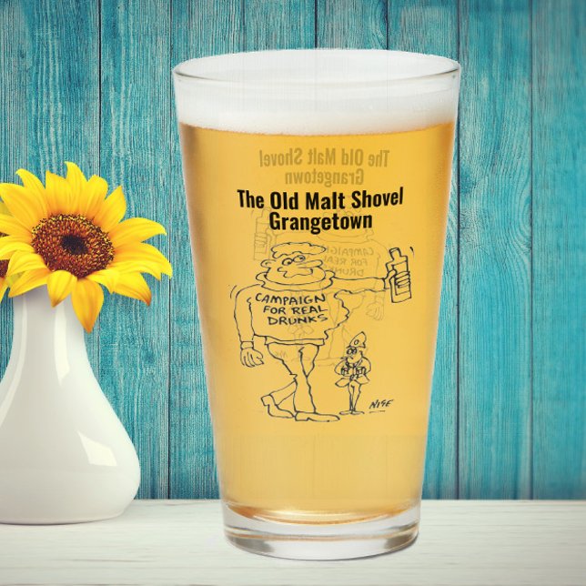 Real Ale or Micro Pub Funny Cartoon Drunk Glass (Creator Uploaded)