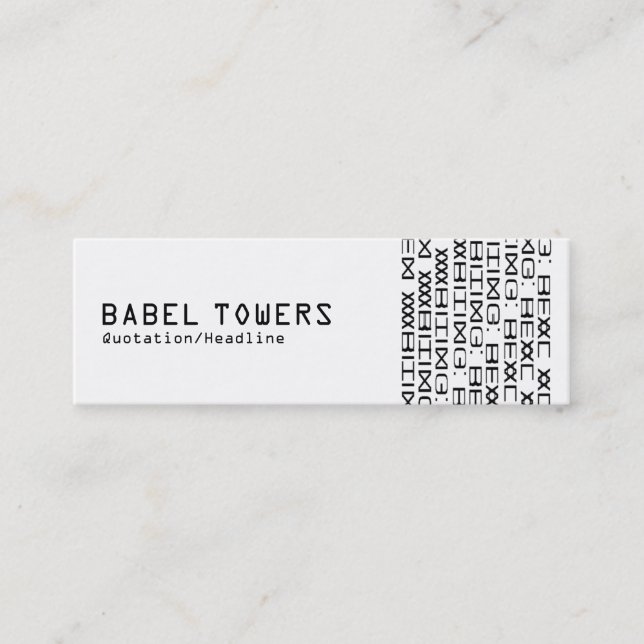 Real Alien Writing Mini Business Card (Front)