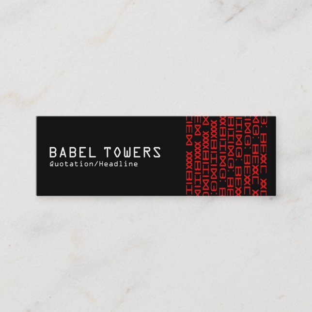 Real Alien Writing Mini Business Card (Front)