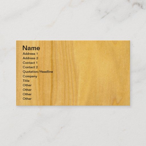 Customizable Real Aspen Veneer Woodgrain Business Card