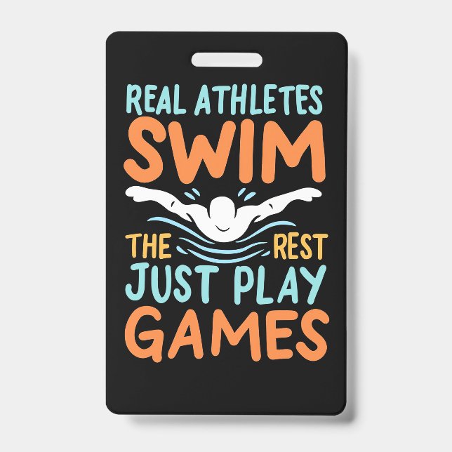 Real Athletes Swim Badge (Front)